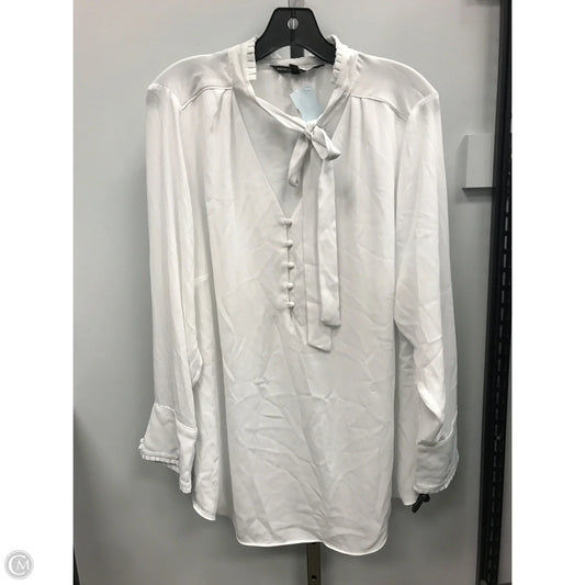 Top Long Sleeve By White House Black Market In White, Size: 16