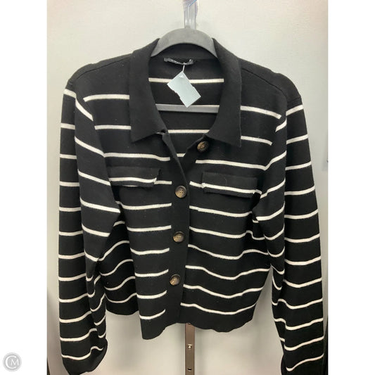Cardigan By Tahari In Striped Pattern, Size: Xxl