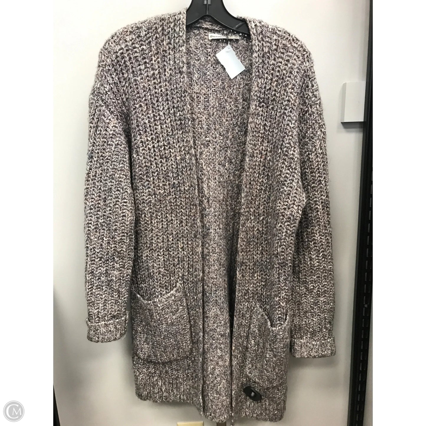 Sweater Cardigan By Abercrombie And Fitch In Grey & Tan, Size: Xs