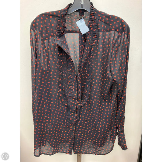 Top Long Sleeve By Ann Taylor In Blue & Red, Size: L