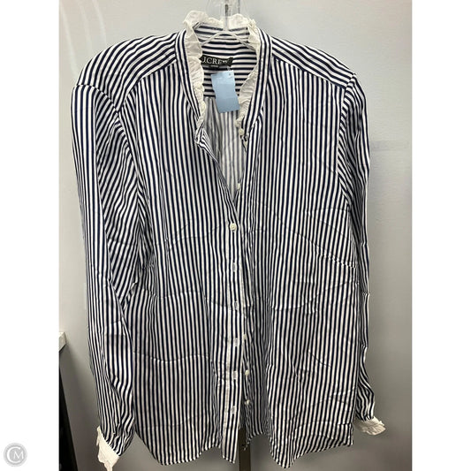 Top Long Sleeve By J. Crew In Blue & White, Size: Xxl