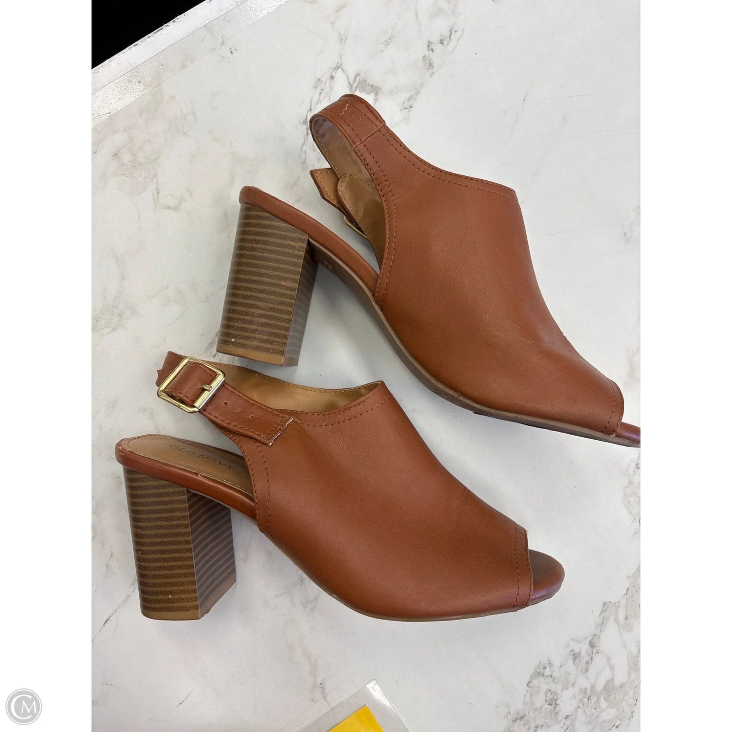 Sandals Heels Block By Old Navy In Tan, Size: 7