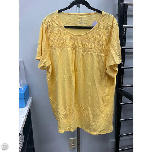 Top Short Sleeve By Talbots In Yellow, Size: 2x