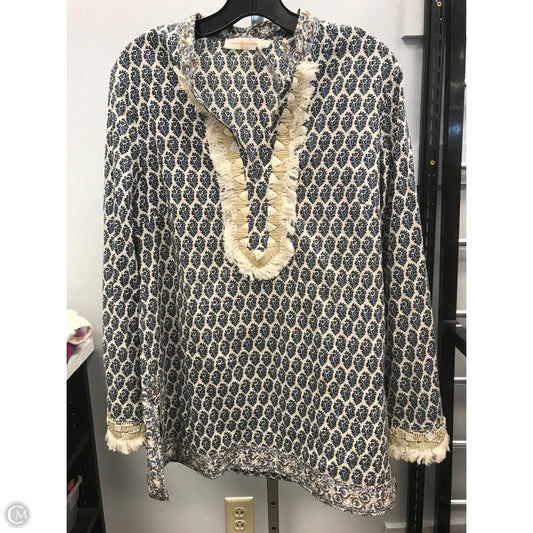 Tunic Designer By Tory Burch In Blue & Cream, Size: 10