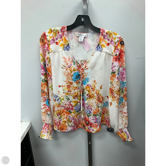 Top Long Sleeve By Cupcakes And Cashmere In Floral Print, Size: Xs