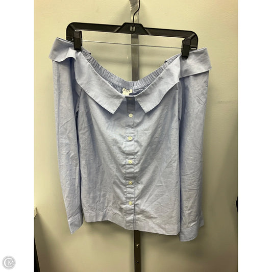 Top 3/4 Sleeve By J. Crew In Blue, Size: L
