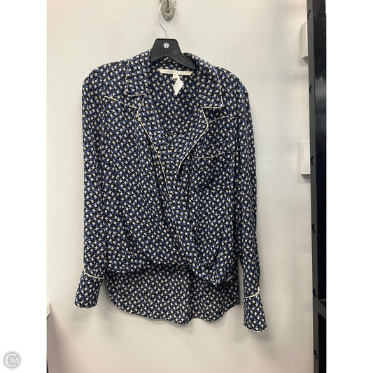 Top Long Sleeve By Veronica Beard In Black & Cream, Size: 8