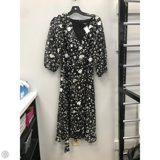 Dress Casual Midi By Dkny In Black & White, Size: 8