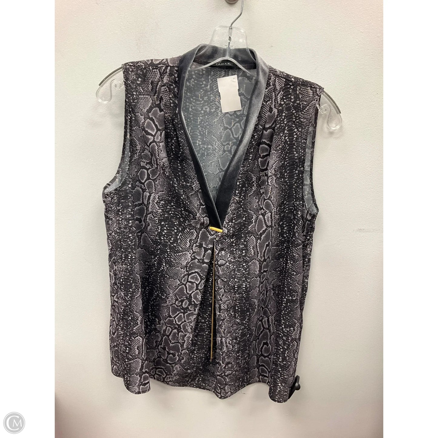 Top Sleeveless By Tahari In Animal Print, Size: S