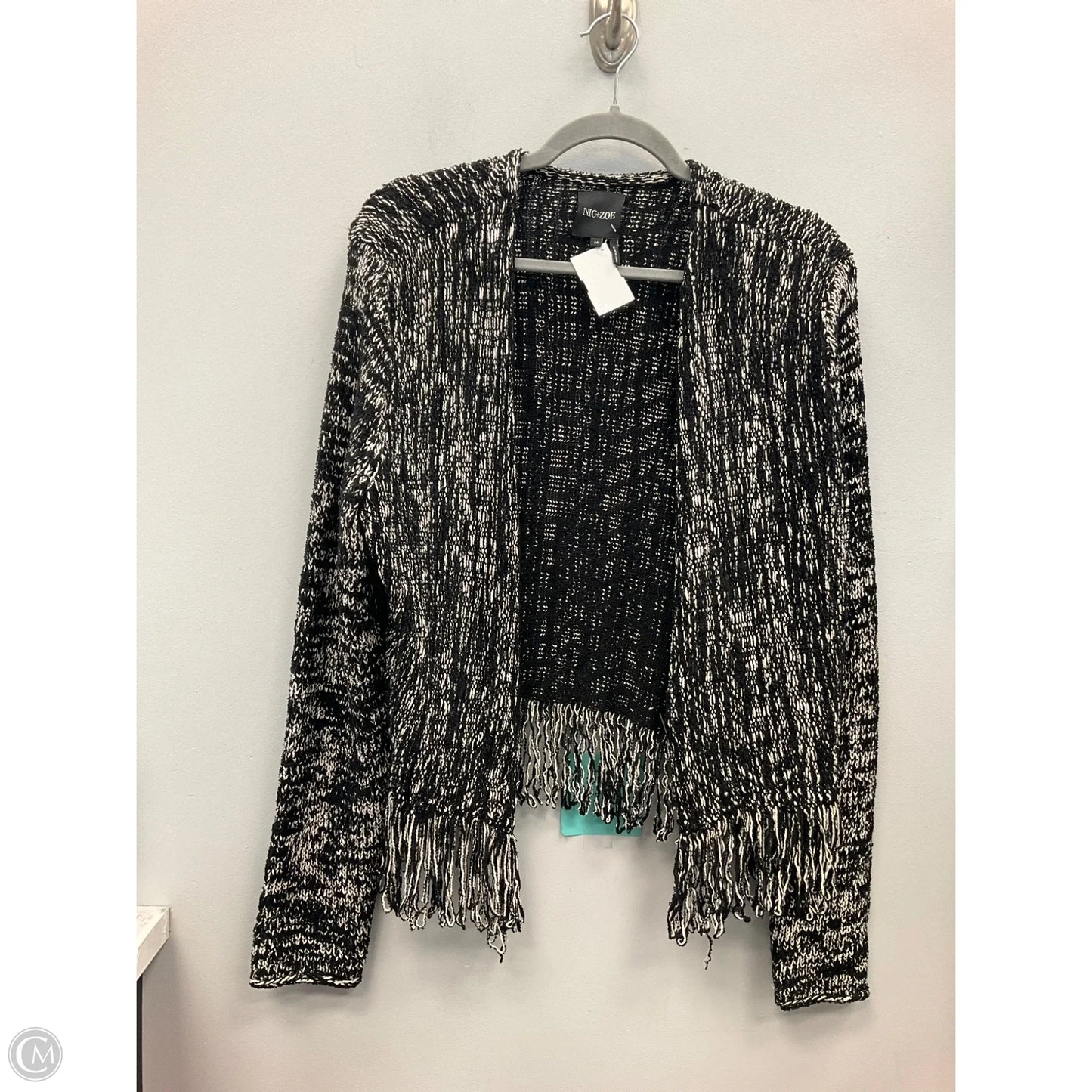 Cardigan By Nic + Zoe In Black & Cream, Size: M