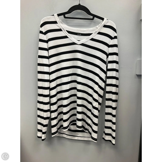 Top Long Sleeve Basic By Gap In Black & White, Size: Xl