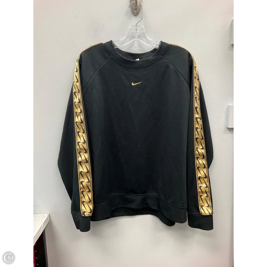 Athletic Top Long Sleeve Crewneck By Nike Apparel In Black & Gold, Size: Xl