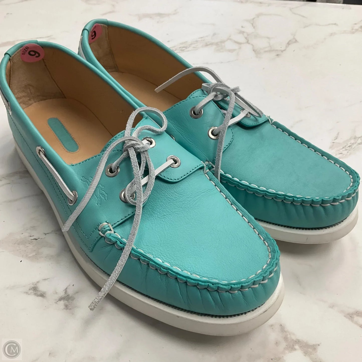 Shoes Designer By Longchamp In Aqua, Size: 9