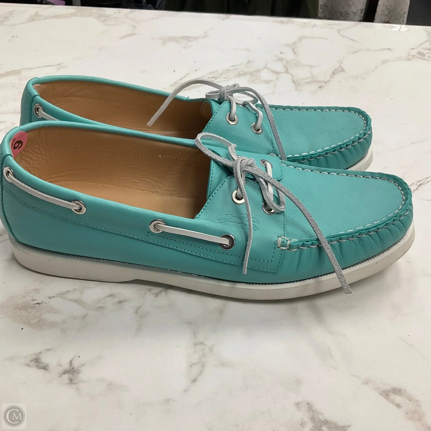 Shoes Designer By Longchamp In Aqua, Size: 9
