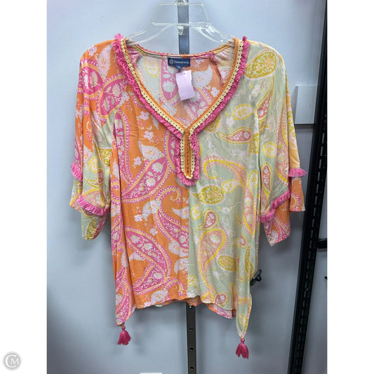 Top Short Sleeve By Democracy In Multi-colored, Size: S