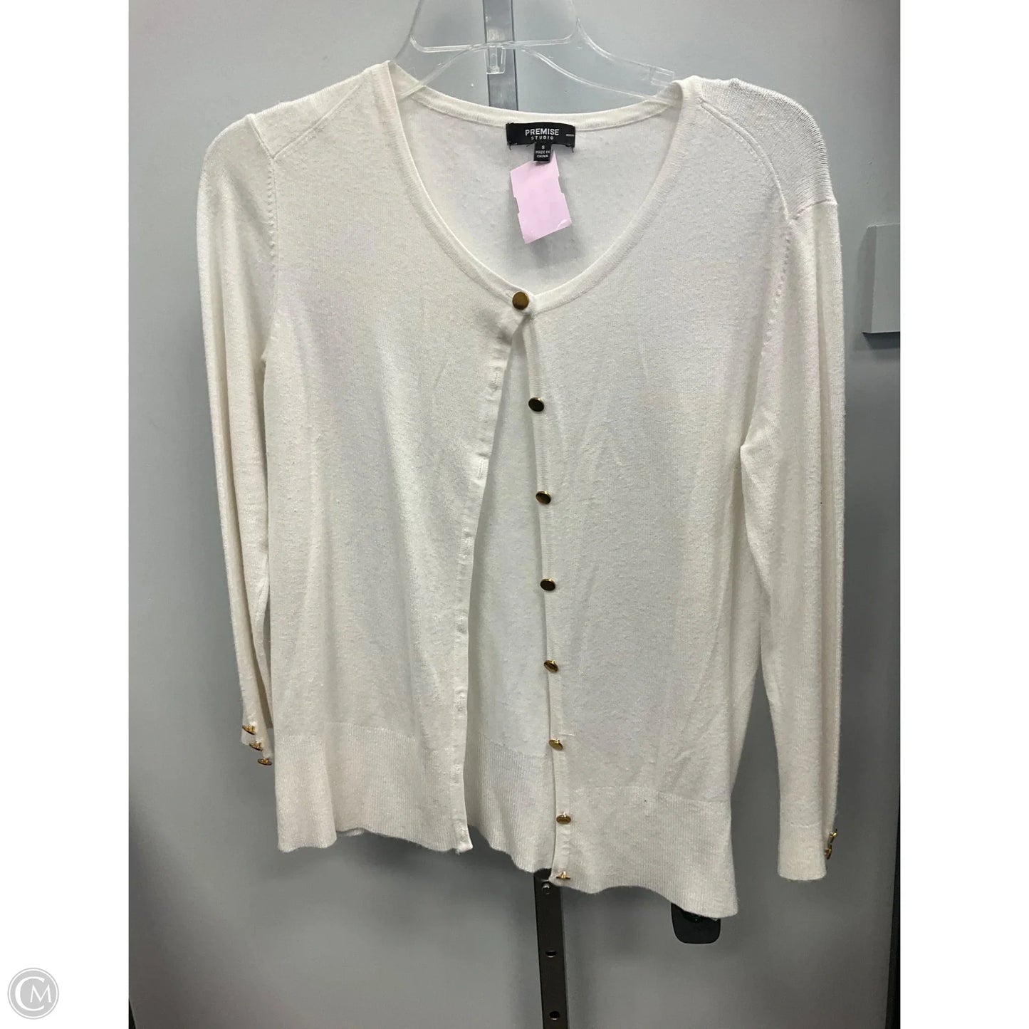 Sweater Cardigan By Premise In White, Size: S