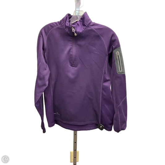 Athletic Top Long Sleeve Collar By Eddie Bauer In Purple, Size: L