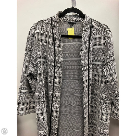 Cardigan By Roz And Ali In Black & White, Size: 1x