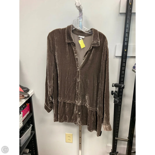 Top Long Sleeve By J. Jill In Brown, Size: Xl