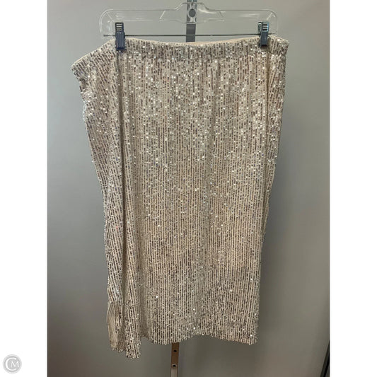 Skirt Midi By Halogen In Cream, Size: Xl