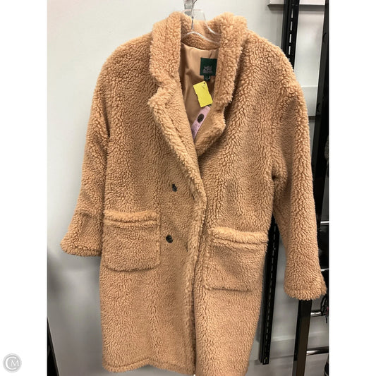 Coat Faux Fur & Sherpa By Wild Fable In Tan, Size: M