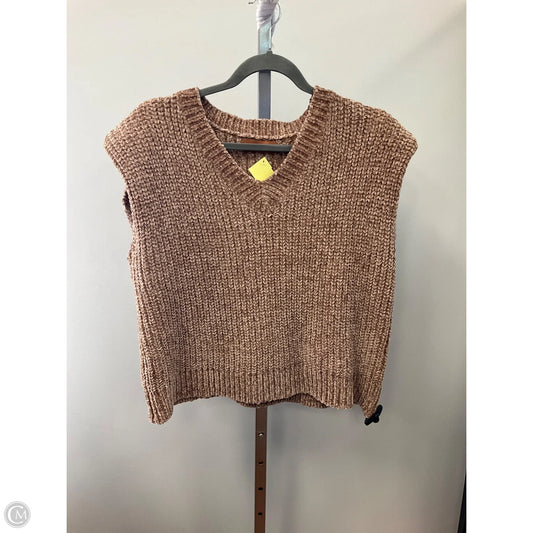 Vest Sweater By Leigh Botany In Tan, Size: M