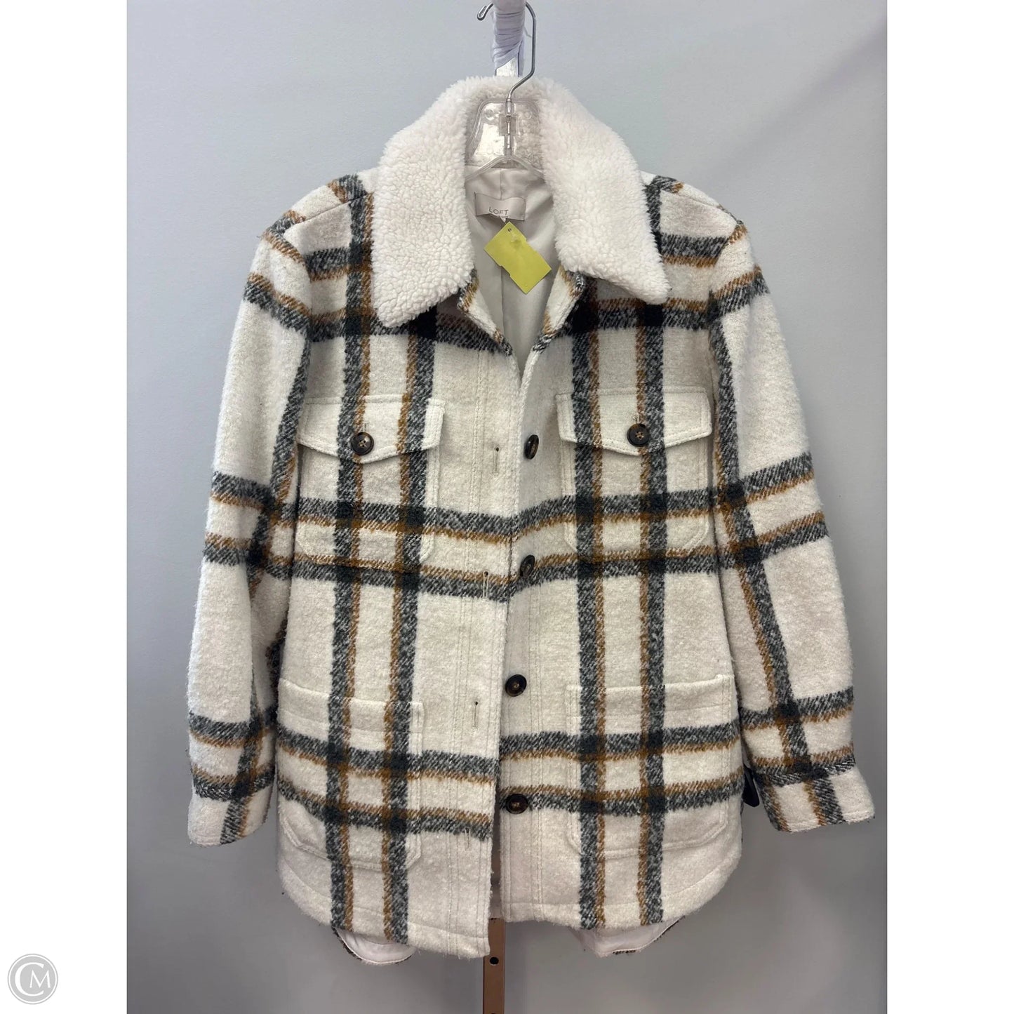 Jacket Shirt By Loft In Plaid Pattern, Size: S