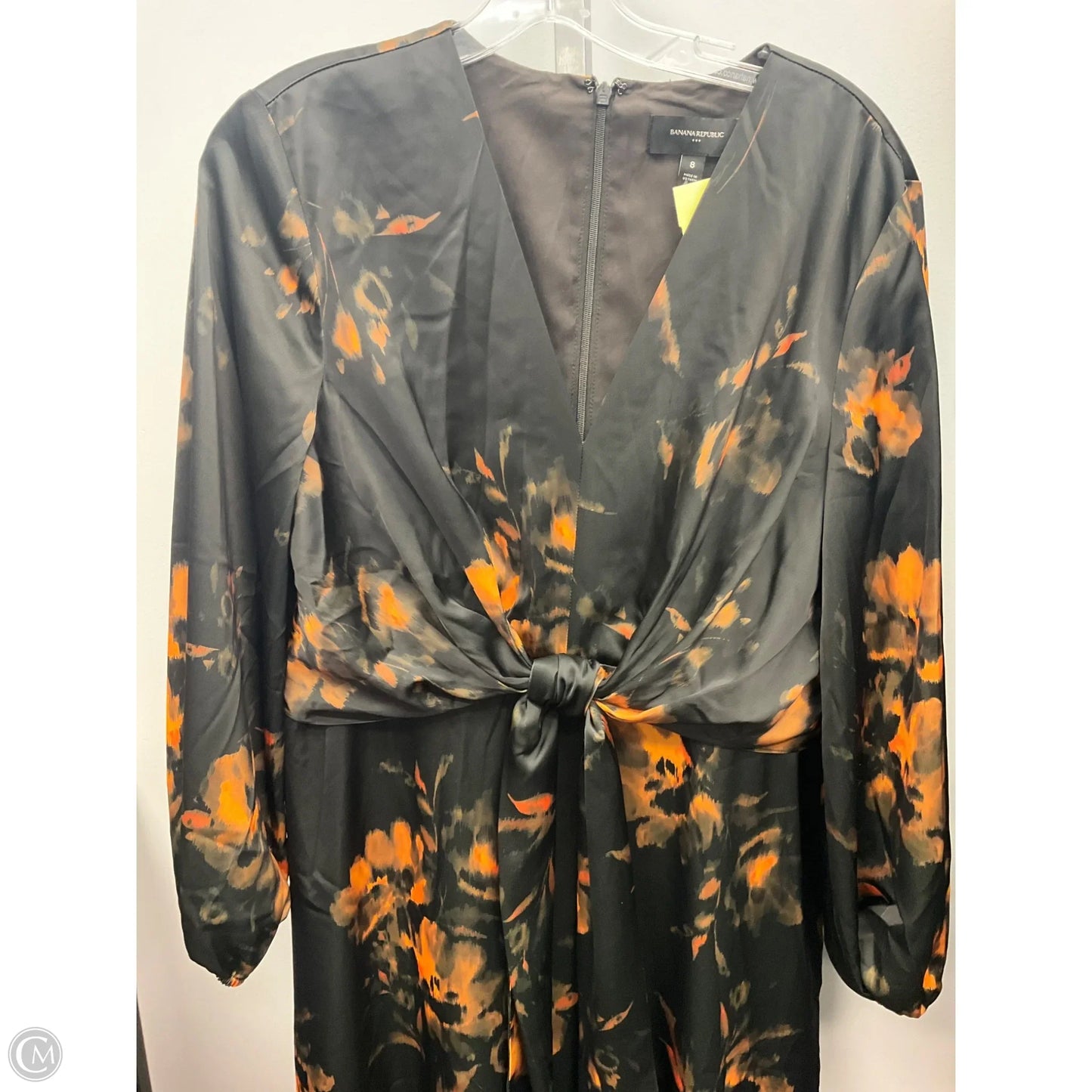 Dress Casual Midi By Banana Republic In Black & Yellow, Size: 8