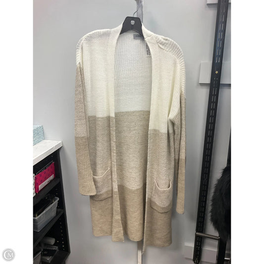 Sweater Cardigan By Absolutely Famous In Beige, Size: L