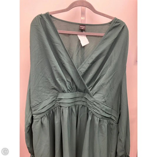 Top Long Sleeve By Cmc In Green, Size: 4x