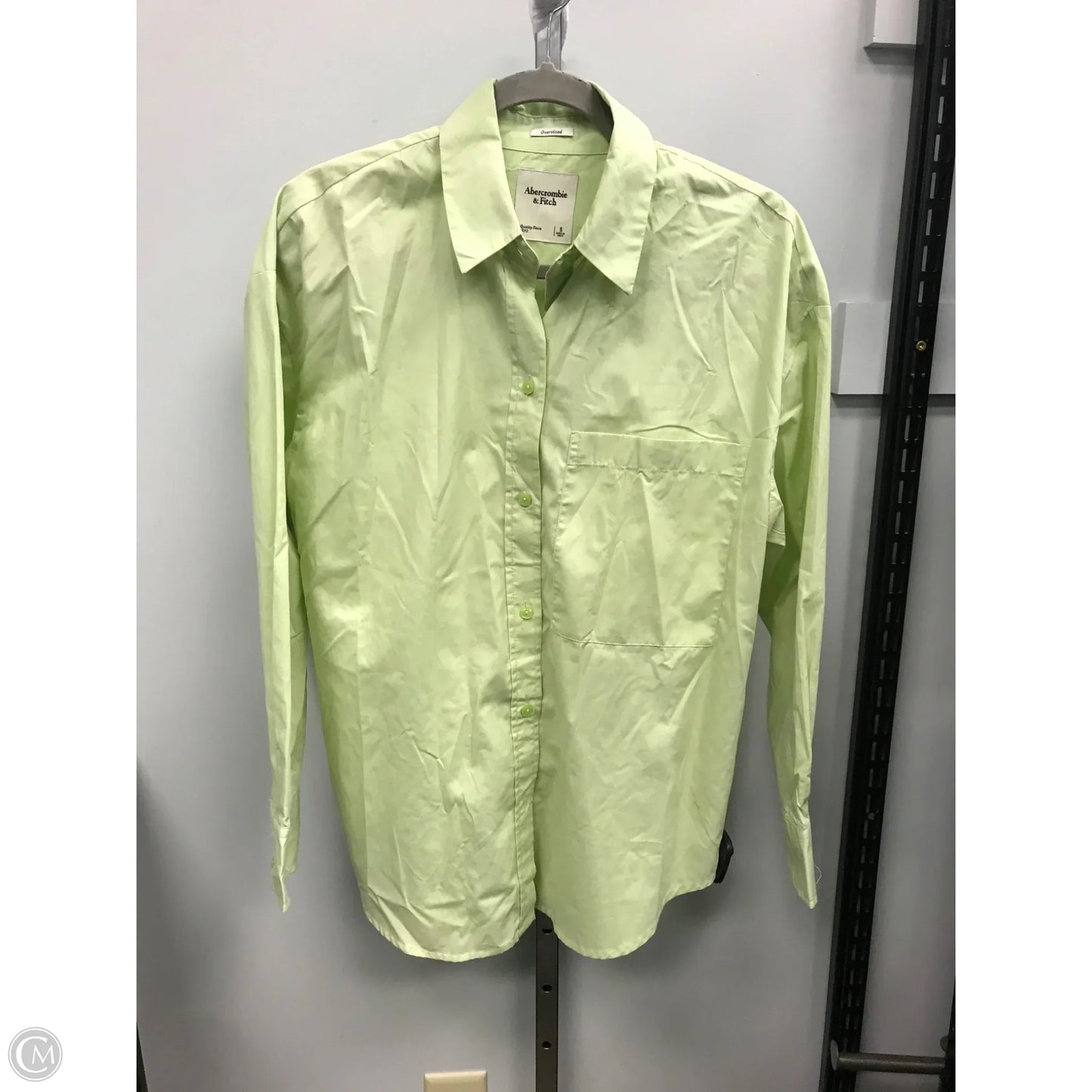 Top Long Sleeve By Abercrombie And Fitch In Green, Size: S