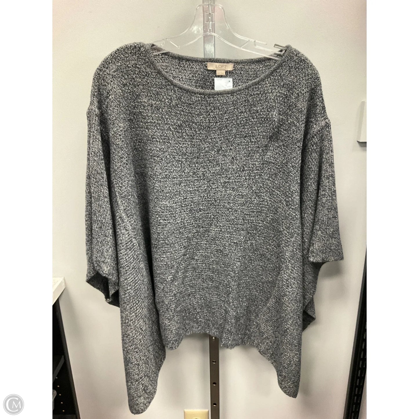 Poncho By Loft In Black & White, Size: S