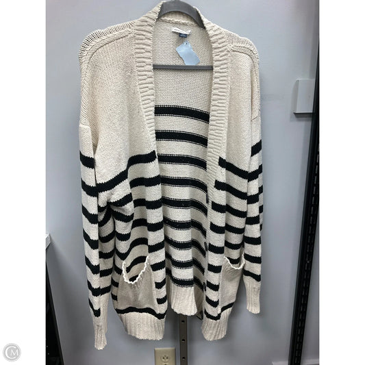 Sweater Cardigan By American Eagle In Black & Cream, Size: L