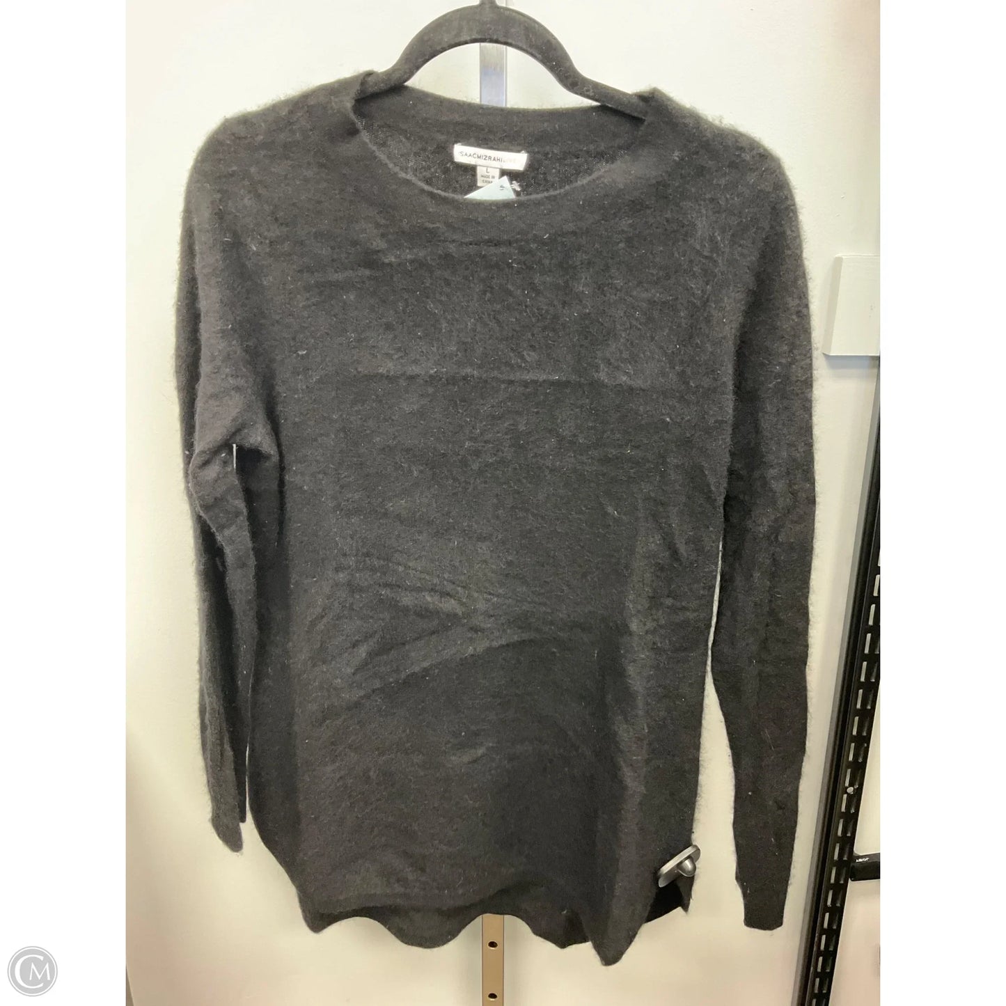 Sweater Cashmere By Isaac Mizrahi Live Qvc In Black, Size: L