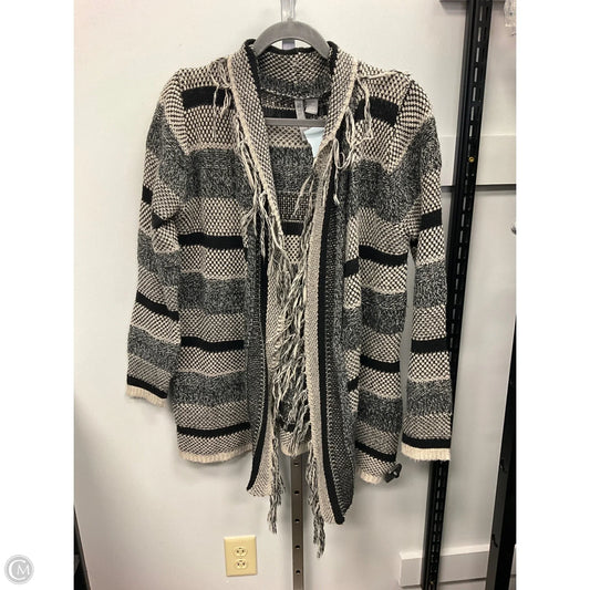 Sweater Cardigan By By Design In Black & Cream, Size: M