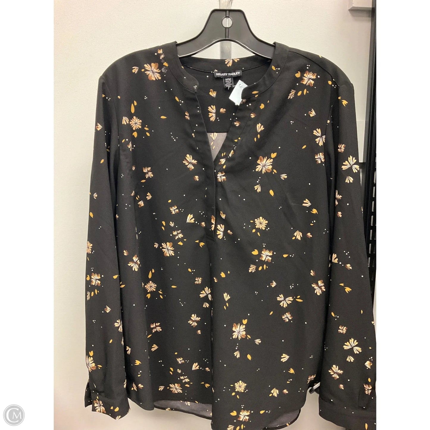 Top Long Sleeve By Hilary Radley In Black, Size: M