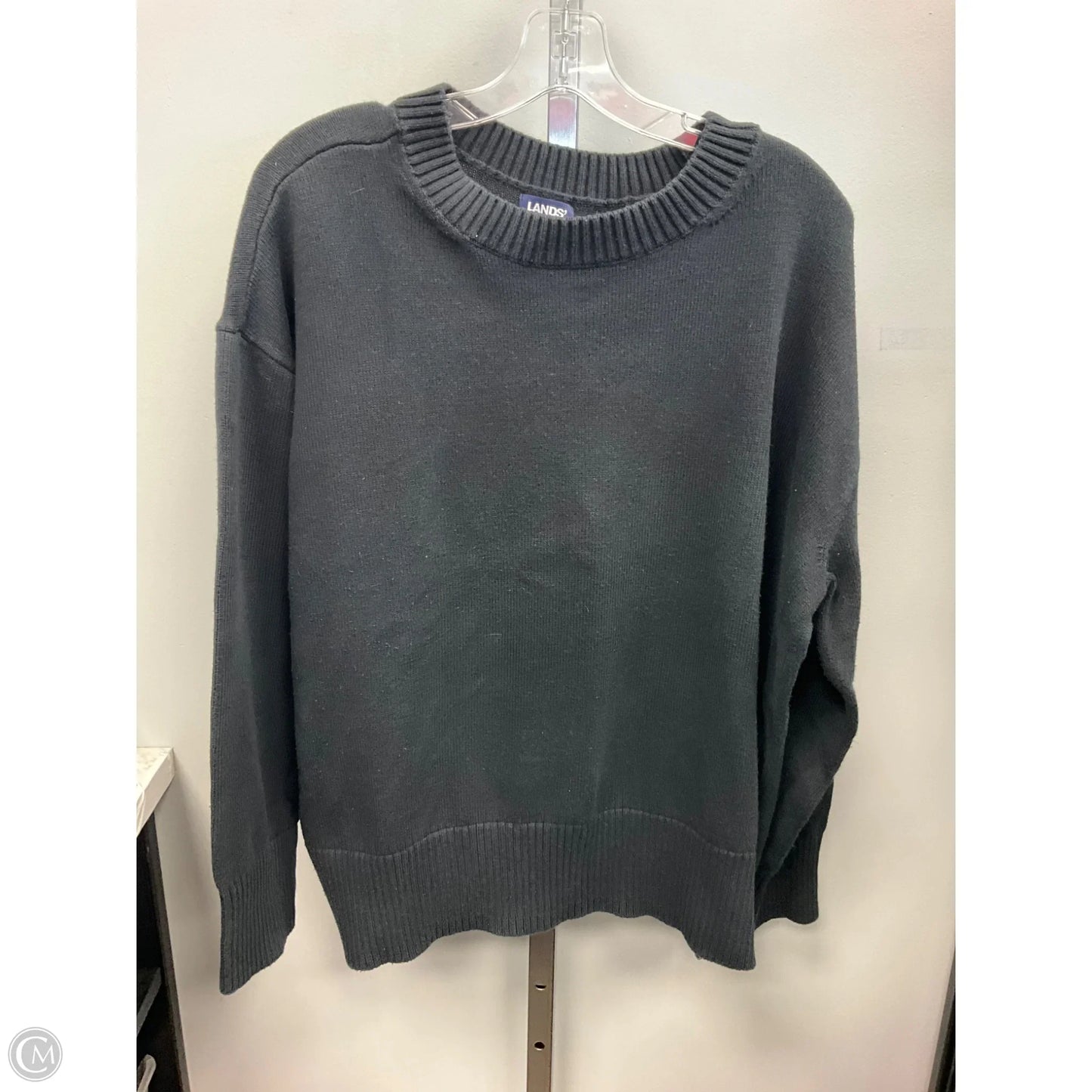 Sweater By Lands End In Black, Size: 1x