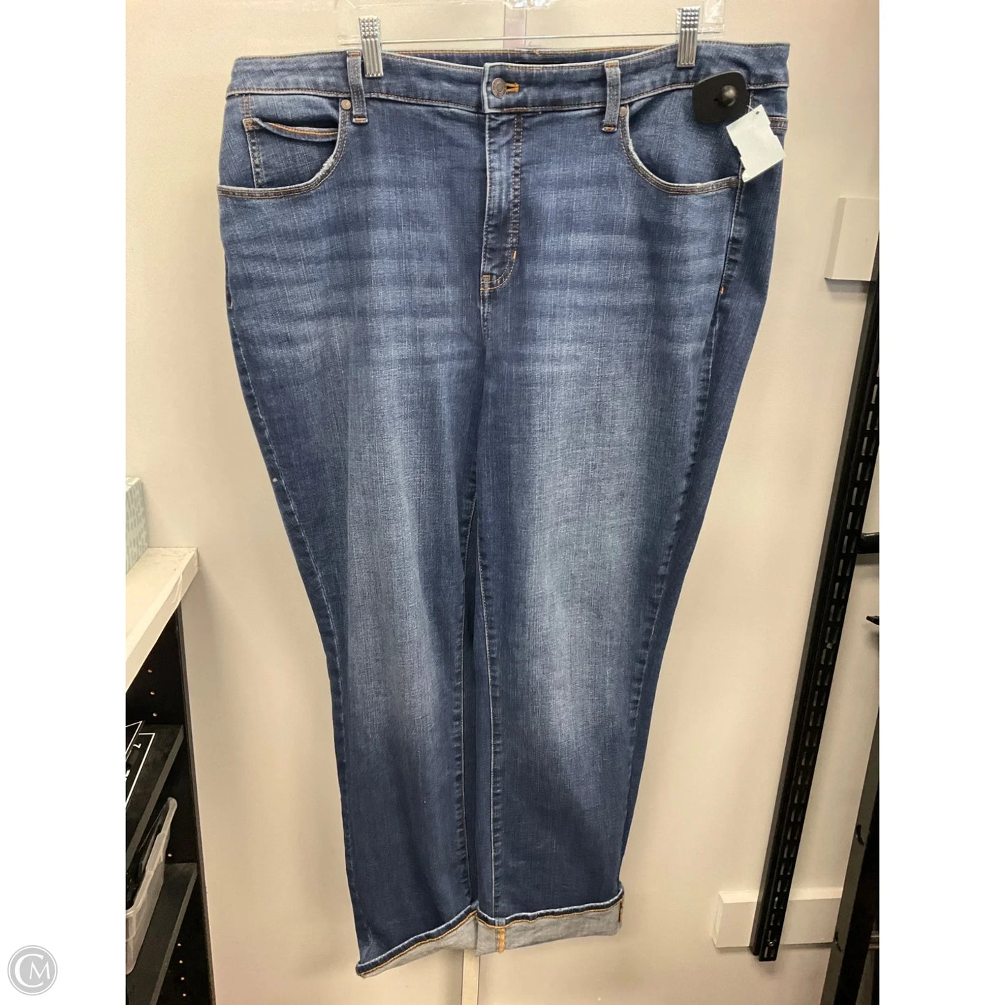 Jeans Straight By Talbots In Blue Denim, Size: 18