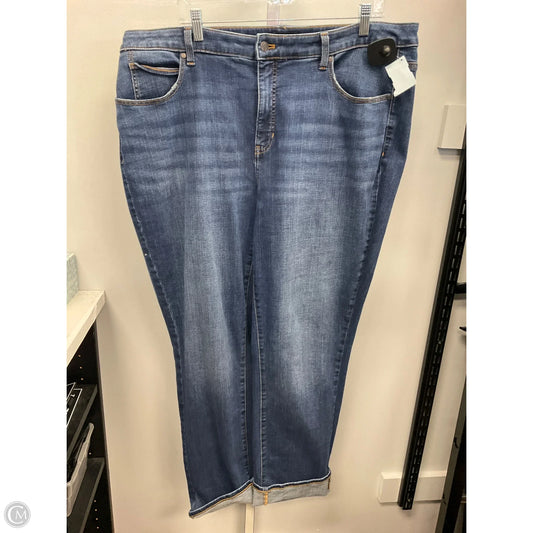 Jeans Straight By Talbots In Blue Denim, Size: 18