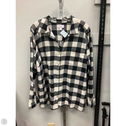 Top Long Sleeve By Croft And Barrow In Checkered Pattern, Size: 2x