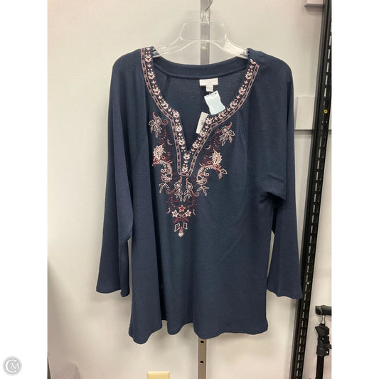 Top Long Sleeve By J. Jill In Navy, Size: Xl
