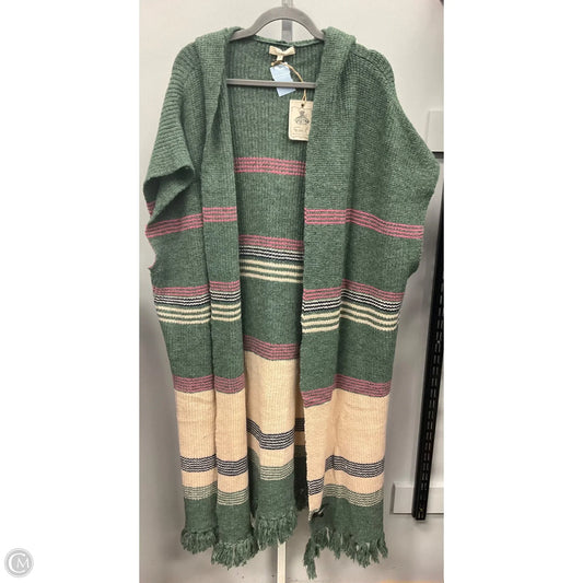 Sweater Cardigan By Easel In Green & Pink, Size: S