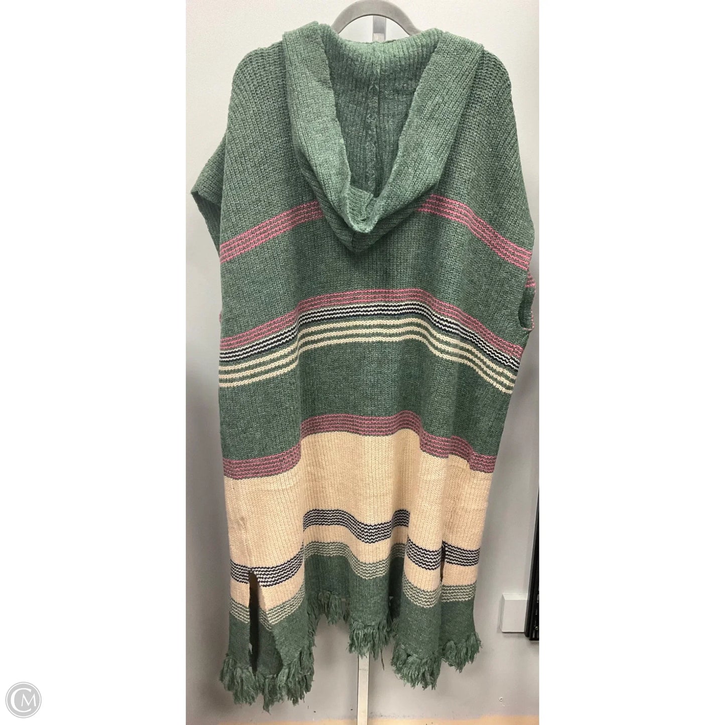 Sweater Cardigan By Easel In Green & Pink, Size: S