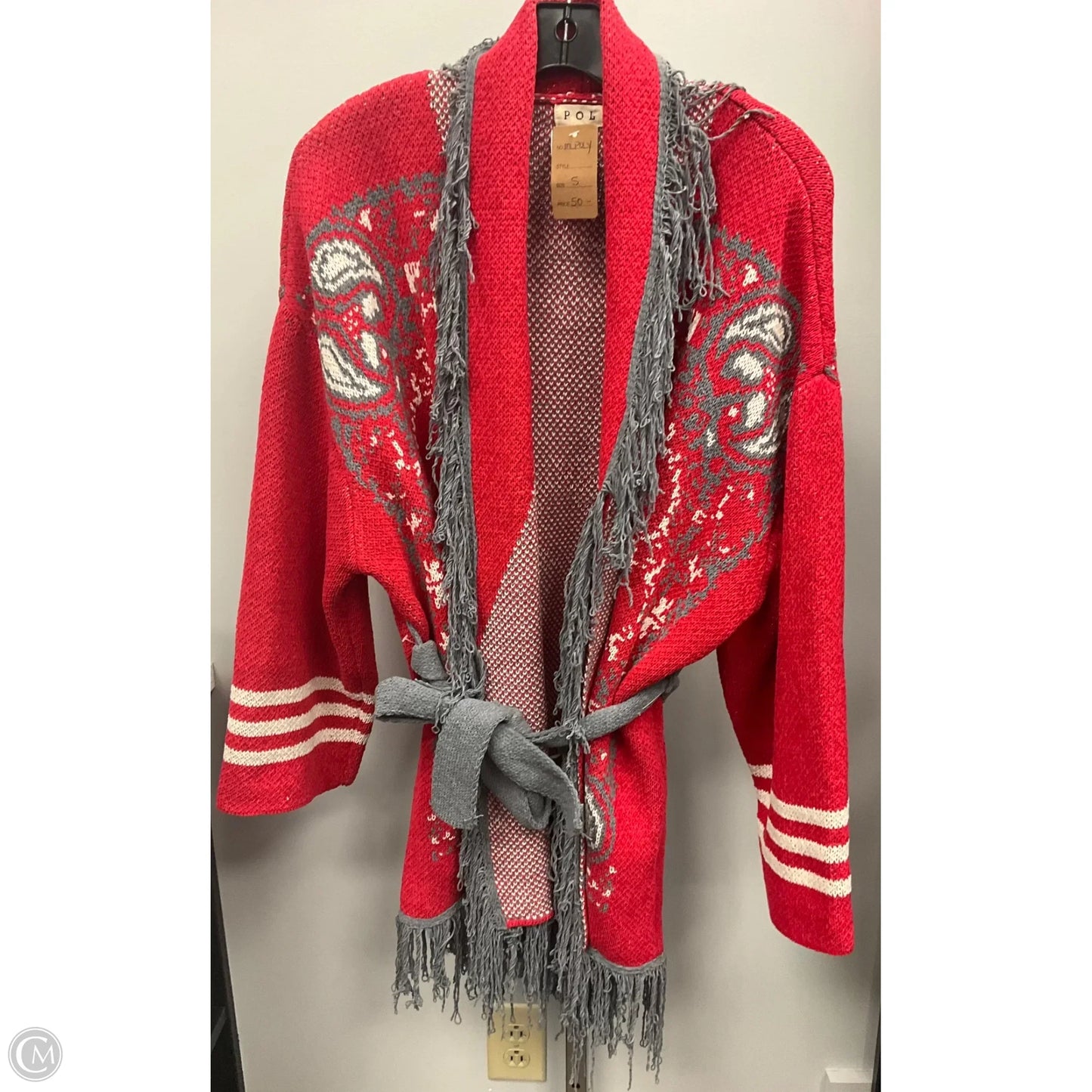 Sweater Cardigan By Pol In Red, Size: S