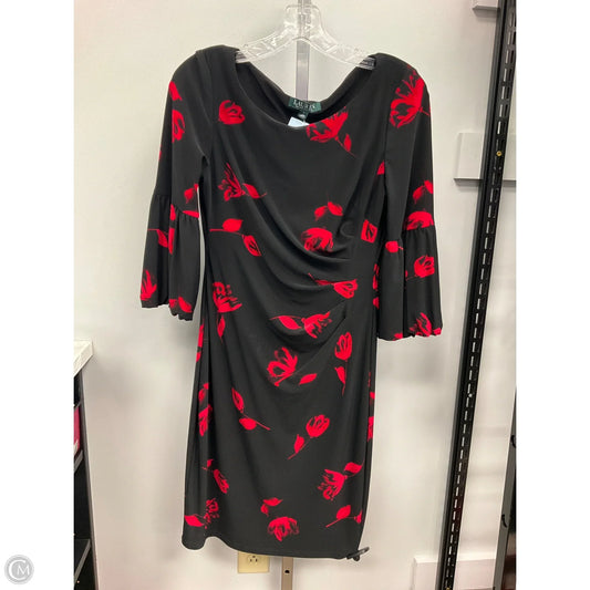 Dress Party Midi By Lauren By Ralph Lauren In Black & Red, Size: 4