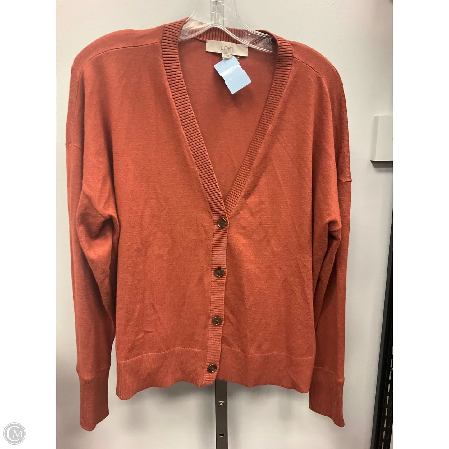 Sweater Cardigan By Loft In Brown, Size: L