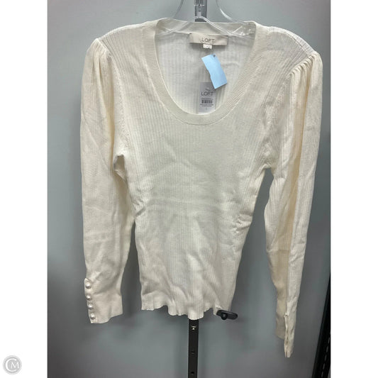 Top Long Sleeve By Loft In Cream, Size: L