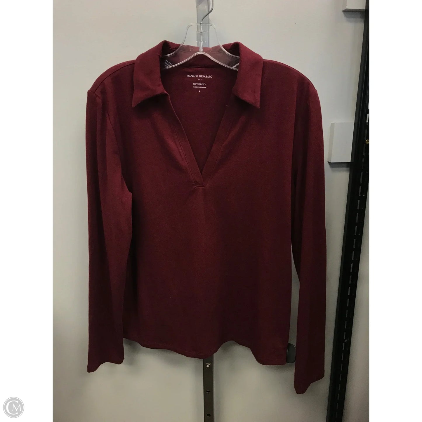 Top Long Sleeve By Banana Republic In Maroon, Size: L