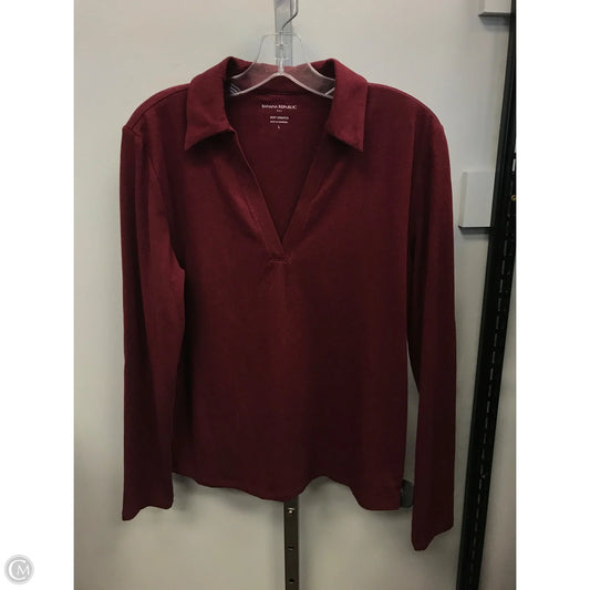 Top Long Sleeve By Banana Republic In Maroon, Size: L
