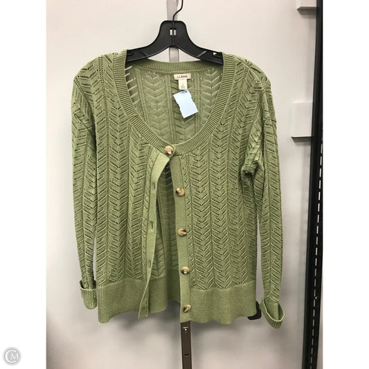 Sweater Cardigan By L.l. Bean In Green, Size: S